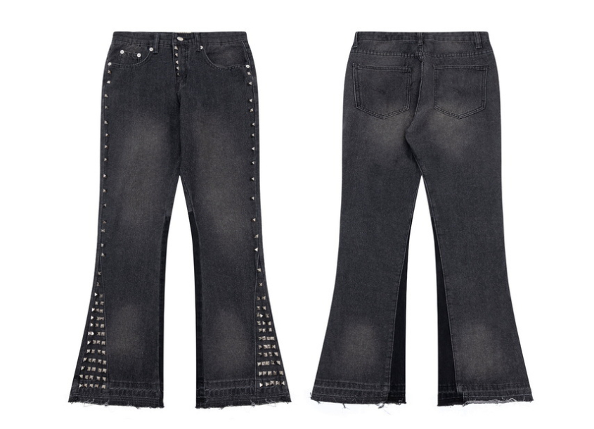 Cashew Flower Patchwork Washed Jeans - Image 2