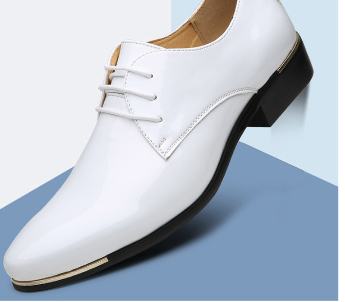 Men's Quality Patent Leather Shoes - Side View