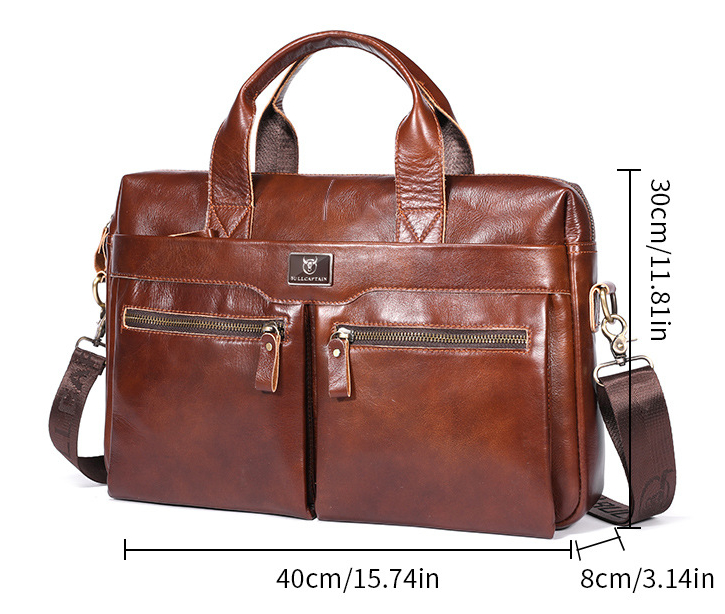 Retro Crazy Horse Leather Bag - Image 3