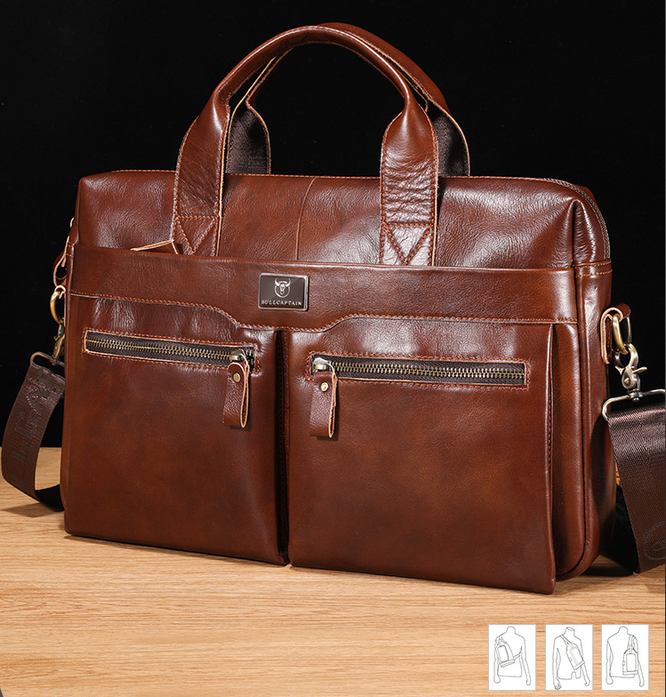 Retro Crazy Horse Leather Bag - Image 4