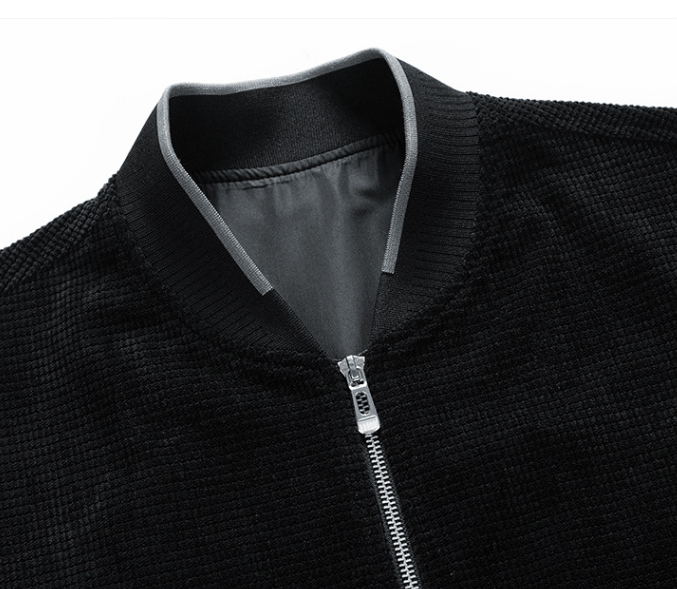 Baseball Collar Solid Knit Cardigan - Side View