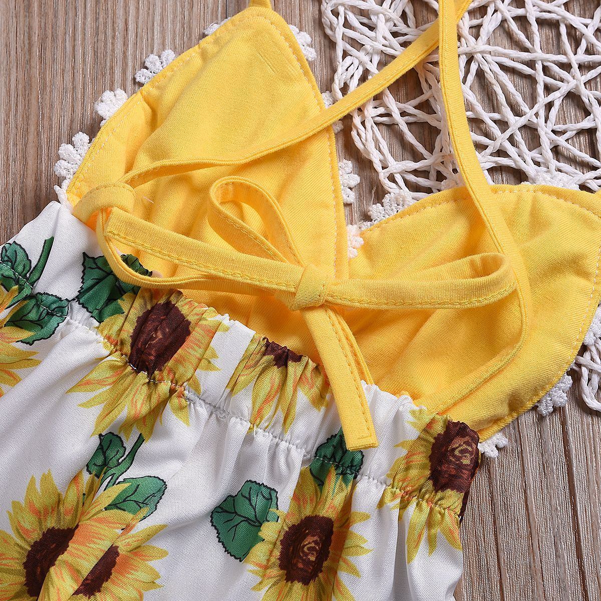 Sunflower Print Halter Romper 6