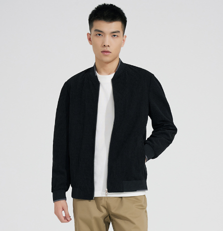 Baseball Collar Solid Knit Cardigan - Black