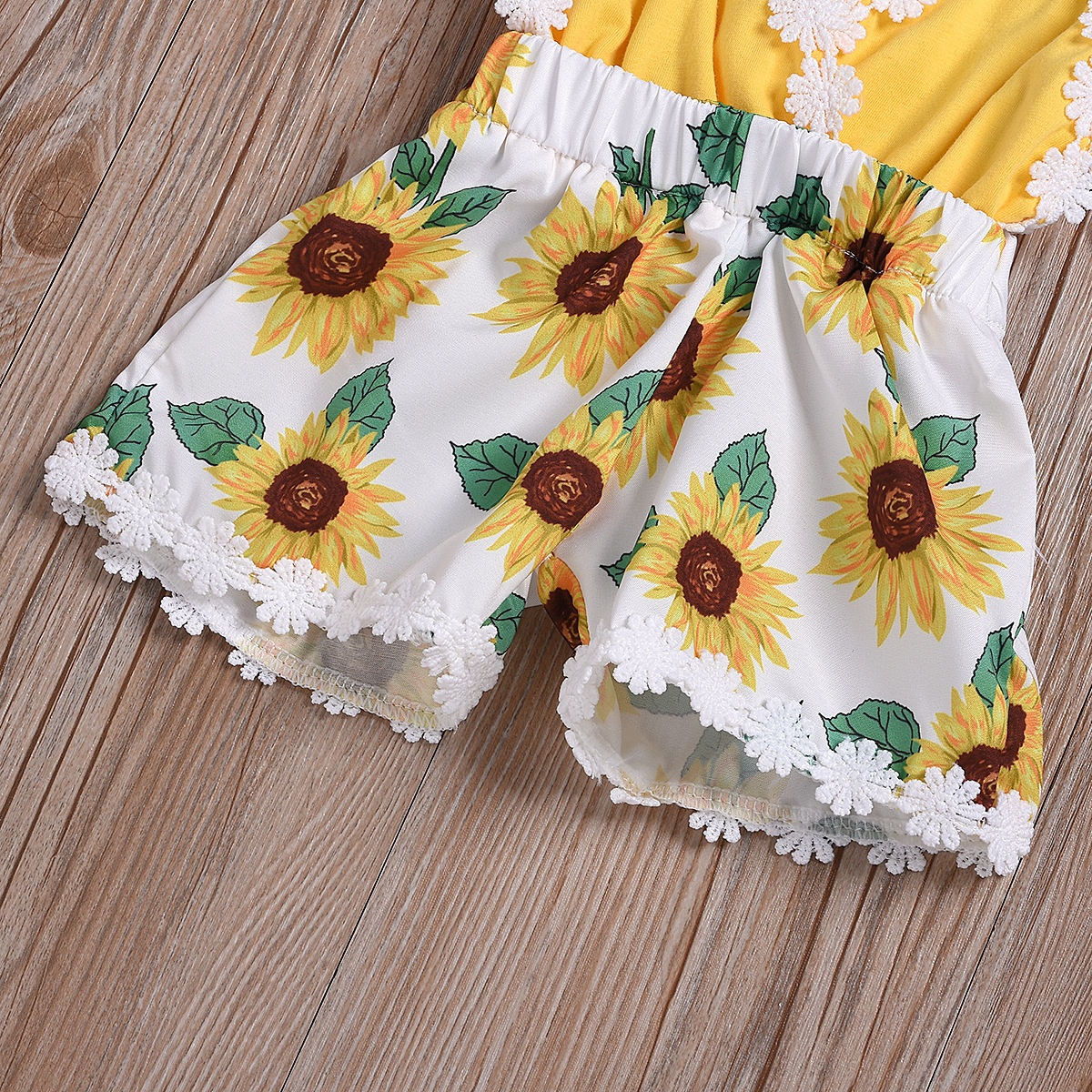 Sunflower Print Halter Romper 5