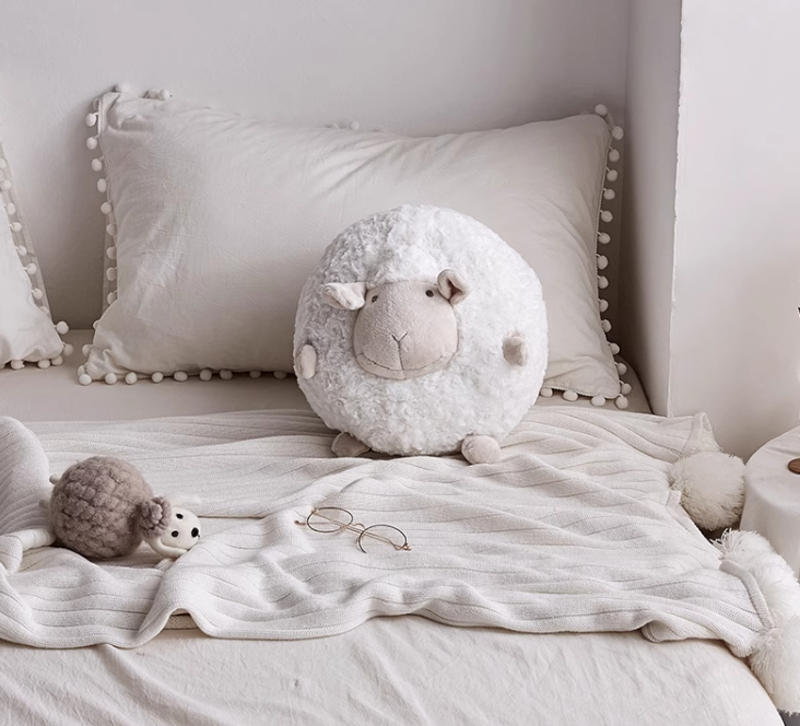 Cute Cartoon Little Lamb Pillow - Pink
