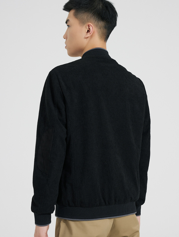 Baseball Collar Solid Knit Cardigan - Lifestyle
