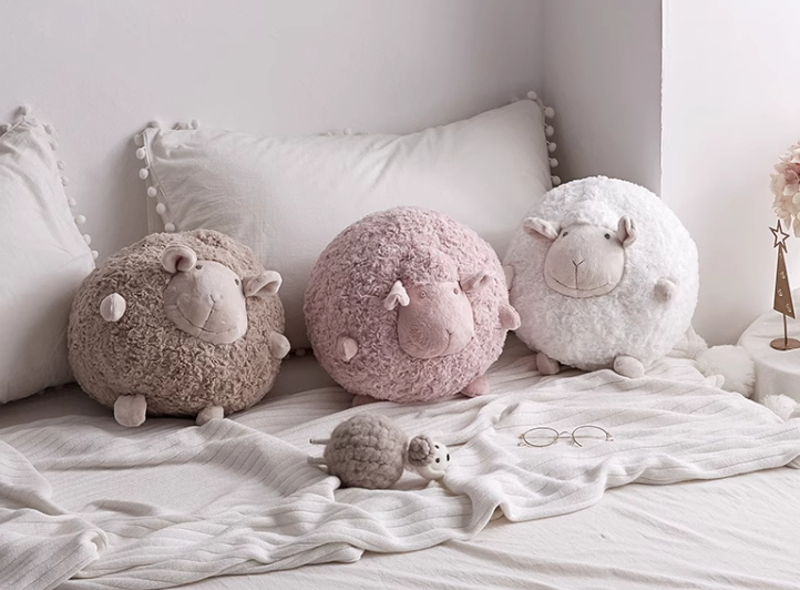 Cute Cartoon Little Lamb Pillow - White