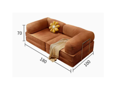 Nordic Luxury 2m Full Sponge Sofa Living Room Tofu Block Vacuum Compression Folding Skin-friendly Sofa Bed Combination Wholesale