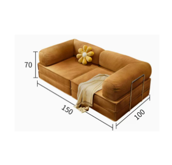 Nordic Luxury 2m Full Sponge Sofa Living Room Tofu Block Vacuum Compression Folding Skin-friendly Sofa Bed Combination Wholesale