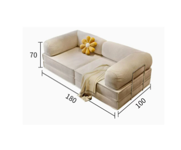 Nordic Luxury 2m Full Sponge Sofa Living Room Tofu Block Vacuum Compression Folding Skin-friendly Sofa Bed Combination Wholesale