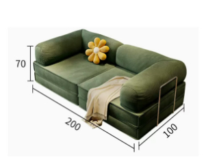 Nordic Luxury 2m Full Sponge Sofa Living Room Tofu Block Vacuum Compression Folding Skin-friendly Sofa Bed Combination Wholesale