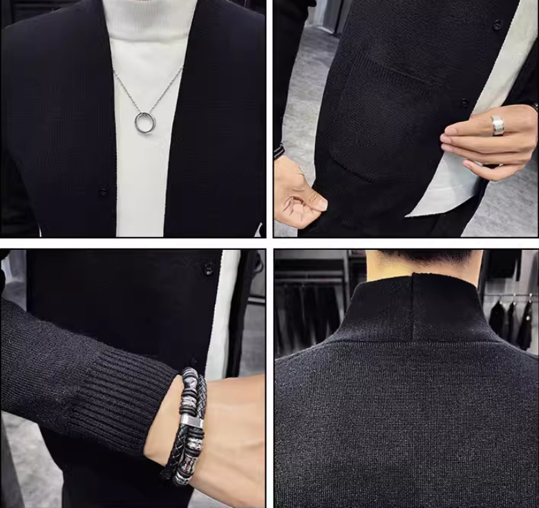 Slim-fit V-neck Sweater Image 5