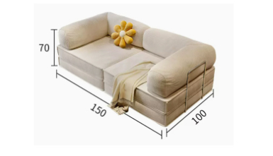 Nordic Luxury 2m Full Sponge Sofa Living Room Tofu Block Vacuum Compression Folding Skin-friendly Sofa Bed Combination Wholesale