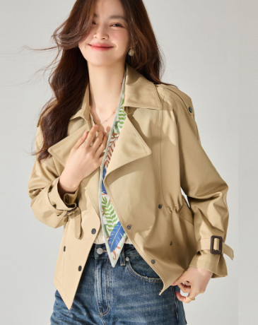 Comfortable Cotton Short Trench Coat