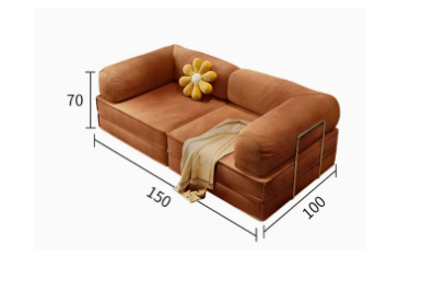 Nordic Luxury 2m Full Sponge Sofa Living Room Tofu Block Vacuum Compression Folding Skin-friendly Sofa Bed Combination Wholesale