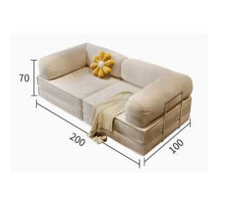 Nordic Luxury 2m Full Sponge Sofa Living Room Tofu Block Vacuum Compression Folding Skin-friendly Sofa Bed Combination Wholesale