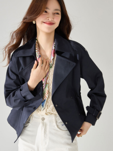 Comfortable Cotton Short Trench Coat