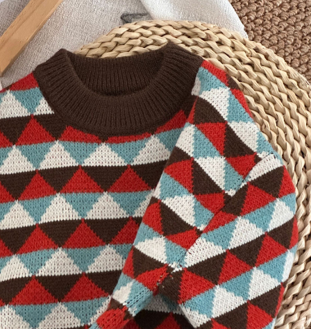 Diamond Check Sweater Image 3