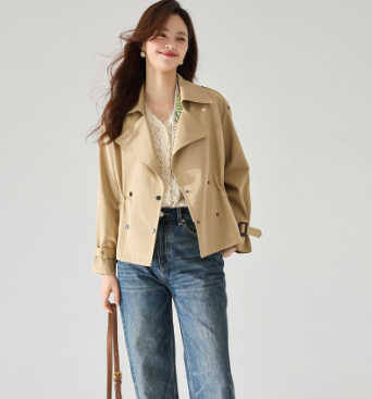 Comfortable Cotton Short Trench Coat