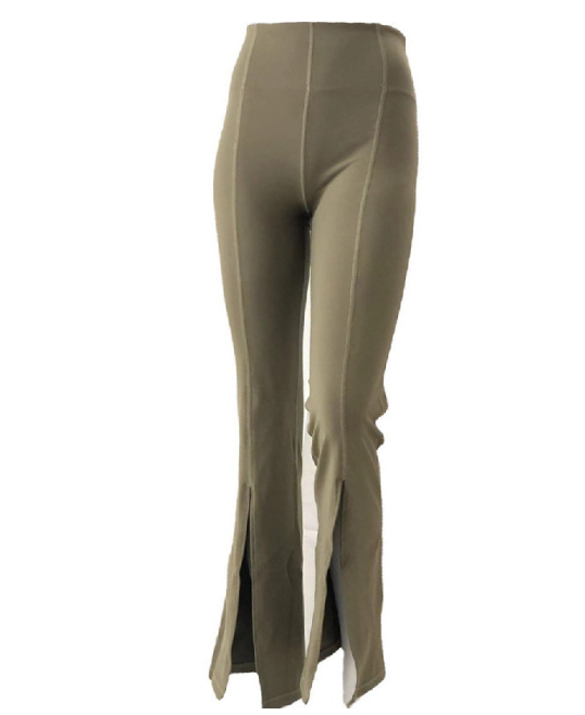 Zipper Slit Slim Trousers