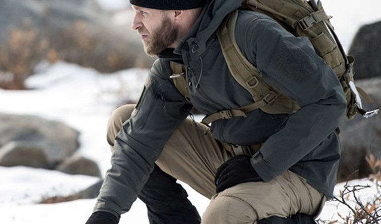 Men's Tactical Softshell Jacket - Fabric Detail - DINTEX Softshell Texture Close-up