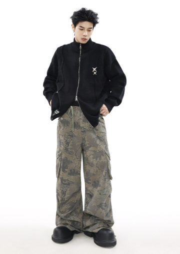 Stand Collar Cardigan Sweater - Image 1