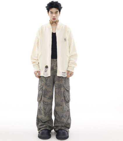 Stand Collar Cardigan Sweater - Image 3