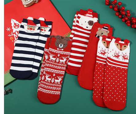 Creative Christmas Print Women's Cartoon Socks