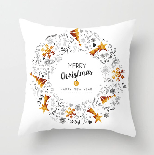Golden Christmas Pillow Cover Image 3