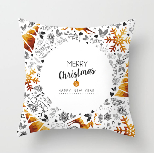 Golden Christmas Pillow Cover Image 4
