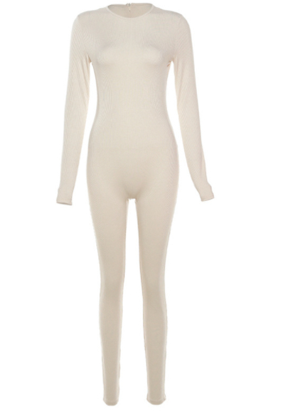 Solid Color Sexy Tights Jumpsuit Image 5