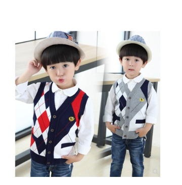 Children's Knitted Vest Blue