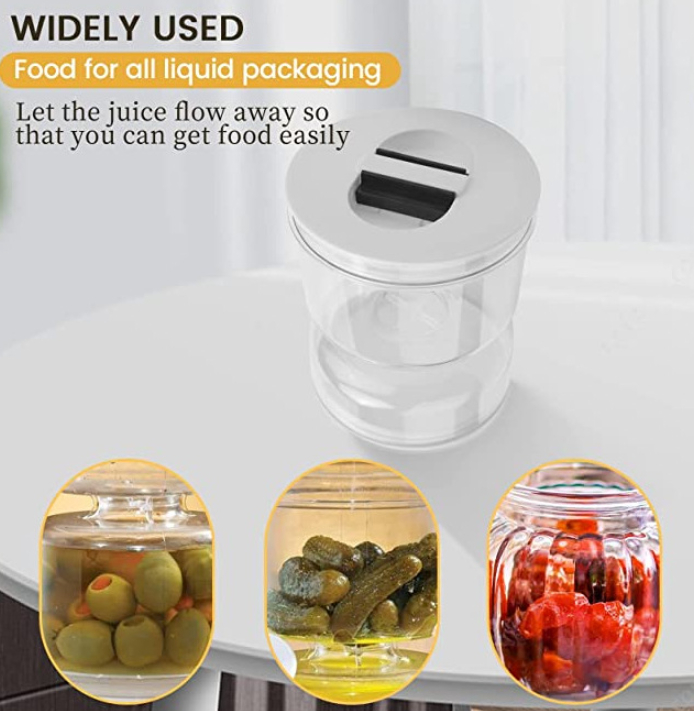 Pickle Container Wet And Dry Separation Olive Jar Leakproof Pickle Jar with Strainer Reusable Pickle Container for Food Storage