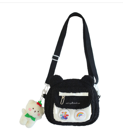 Student Lambskin Plush Shoulder Bag