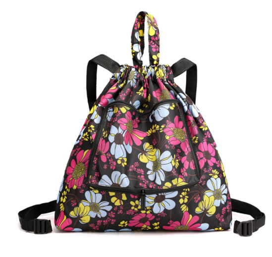 Simple Drawstring Waterproof Folding Storage Backpack Image 6