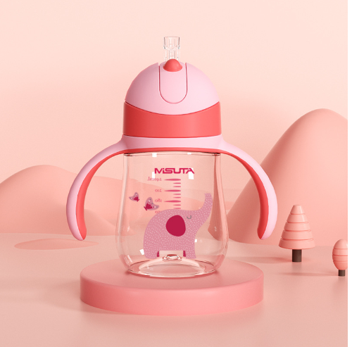 Children's duckbill straws dual-use baby learning cups anti image