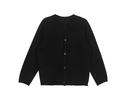 Girls curled solid color sweater cardigan autumn new children's fashion all-match casual cardigan image