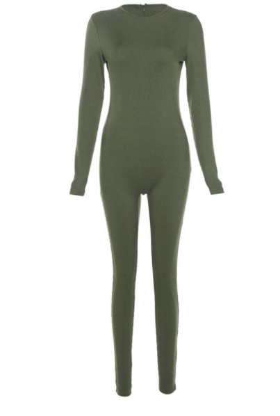 Solid Color Sexy Tights Jumpsuit Image 6