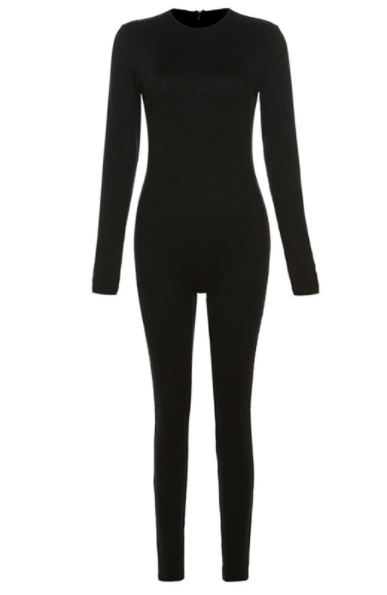 Solid Color Sexy Tights Jumpsuit Image 1