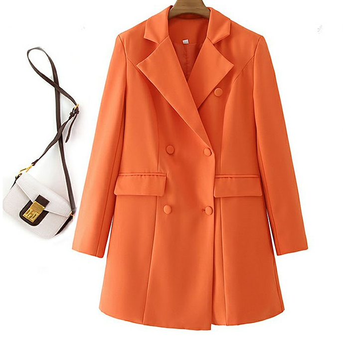 Women's Solid Color Long Trench Coat Image 2