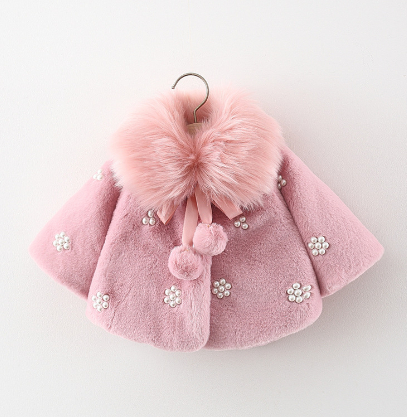 Children's Heavy Cape Coat in Pink