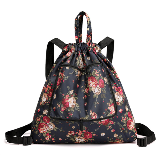 Simple Drawstring Waterproof Folding Storage Backpack Image 4
