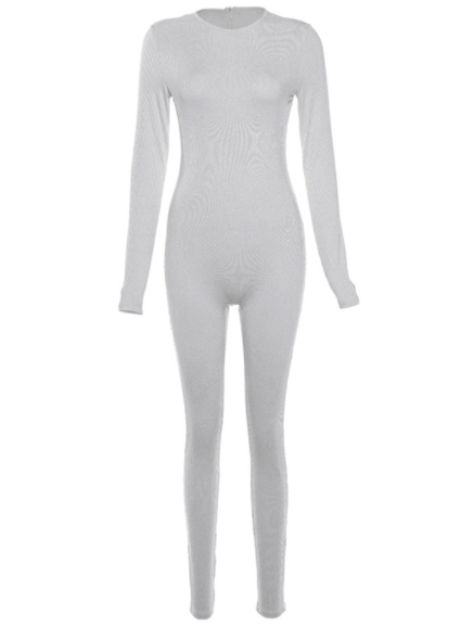 Solid Color Sexy Tights Jumpsuit Image 2