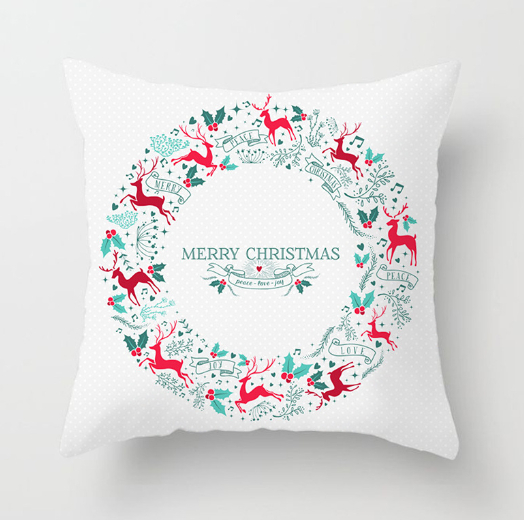 Golden Christmas Pillow Cover Image 5