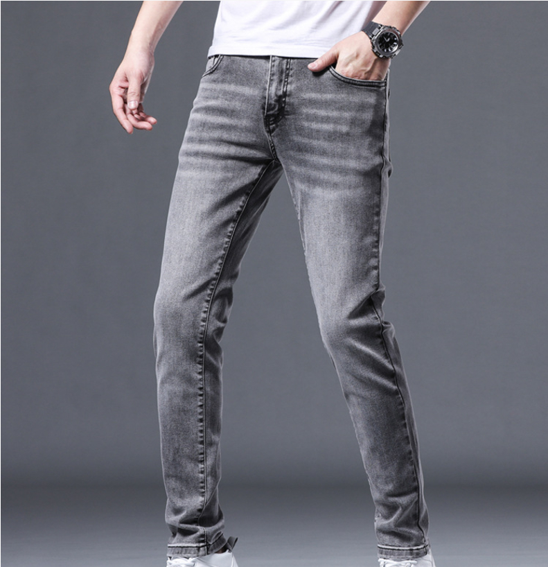Men's Thin Straight Jeans Image 2