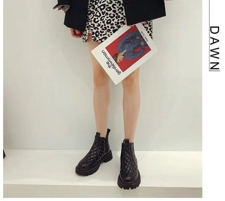 Color Matching Casual Thick Heel Plus Velvet Boots