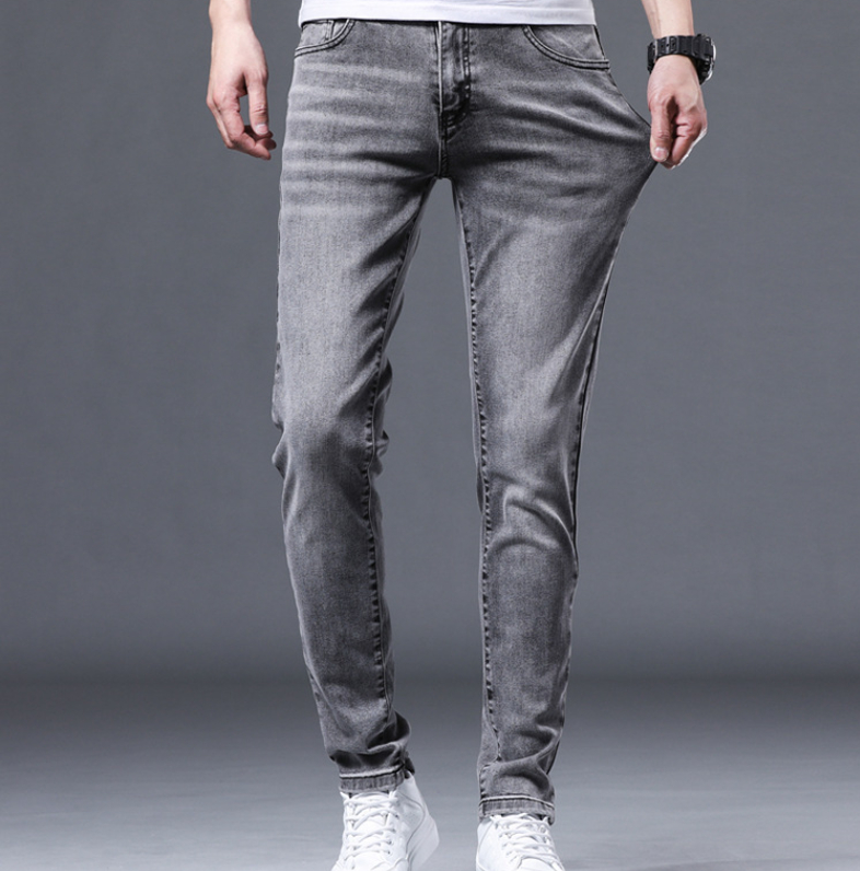 Men's Thin Straight Jeans Image 5