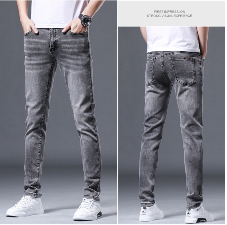 Men's Thin Straight Jeans Image 3