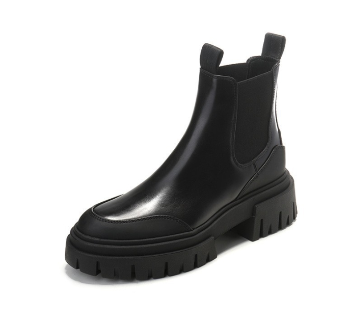 Autumn White Thick Heel Boots
