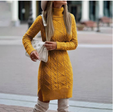 Woolen Sweater Dress Image 3